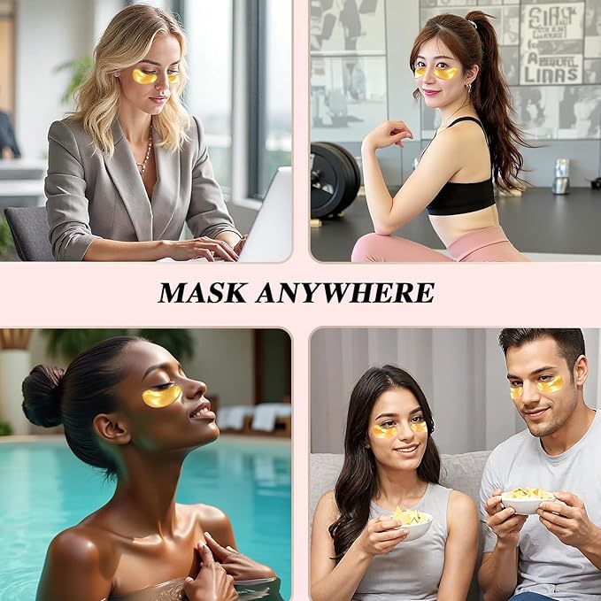 Under Eye Patches (24 Pairs) - Bridesmaid Gift, Valentine's Day Gift- 24K Gold Under Eye Masks for Dark Circles, Puffy Eyes, Wrinkles - Rejuvenating & Revitalizing Eye Skincare Treatment