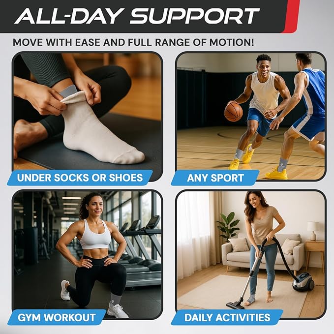 Sleeve Stars Ankle Brace for Women & Men, Ankle Wrap for Sprain, Compression Sleeve for Plantar Fasciitis Relief, Easy Customizable Support: w/ Removable Strap (Pair/M:10"-12"/Grey)