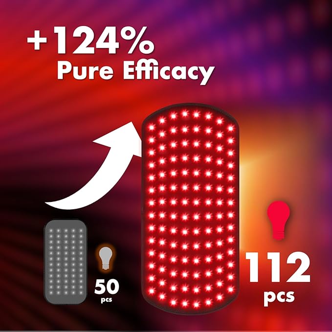 ALLOLO Red Light Therapy for Body, 16.7"*7.9" 660nm & 850nm Infrared Red Light Therapy Belt with Pulse for Back Waist, 3-in-1 LED Bead with Controller Timer, Gift for Women Men