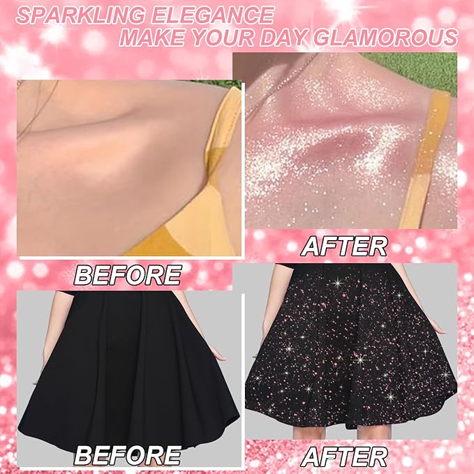 Hair and Body Glitter Spray, 60ml Pink Glitter Hairspray Dry Powder Makeup for Clothes, Festival Rave Prom Loose Sparkle Powder,Holographic Ultra Fine Glitters for Crafts (Pink)