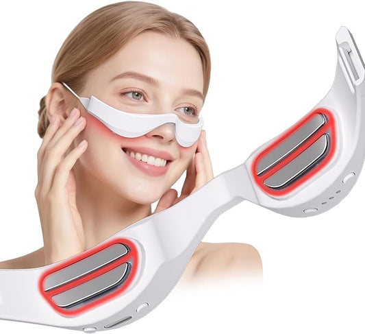 Under-Eye Red Light Therapy Glasses, Rechargeable Therapy Device Microcurrent Eye Massager, Botanique Paris Eyes Bag Remover for Dark Circles, Eye Bags & Wrinkles