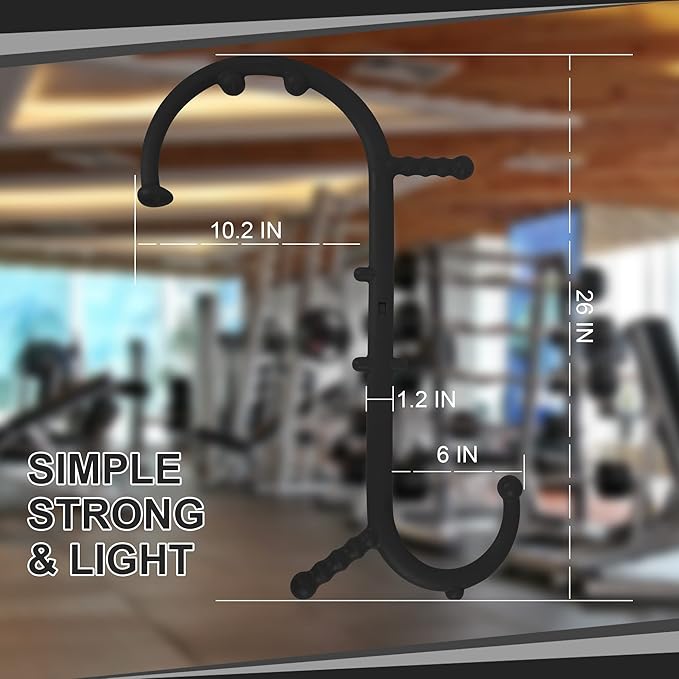 Shrdaepe Massage Trigger Point Cane, Muscle Release Tool Self Massage Hook Cane, Handheld Back, Neck, Shoulder, Leg and Feet Massager Rod, Body Deep Tissue Gifts for Men & Women, Black