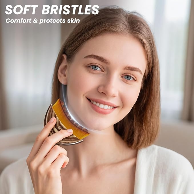 Lymphatic Contour Face Brush,Dry Lymphatic Drainage Massager,Soft Dry Brushing Beauty Tool for Jawline, Chin & Facial Sculpting Designed to Fit The Skin Precisely and Relieve Fatigue (1PC)