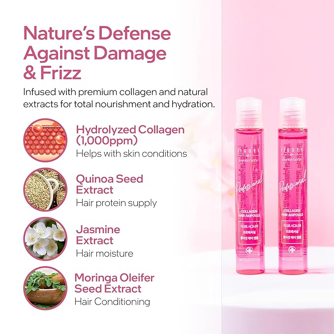 Jigott - Signature Professional Collagen Hair Ampoule, K-Beauty Hair Treatment, 13ml/0.43FL.OZ *10 EACH…