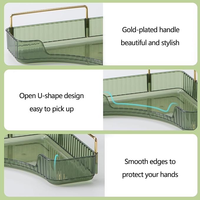 3-Tier Corner Bathroom Counter Organizer – Classic Storage Shelf for Makeup, Perfume & Toiletries, Space-Saving Countertop Tray Fits Bathroom, Dresser, Kitchen (Sage Green)