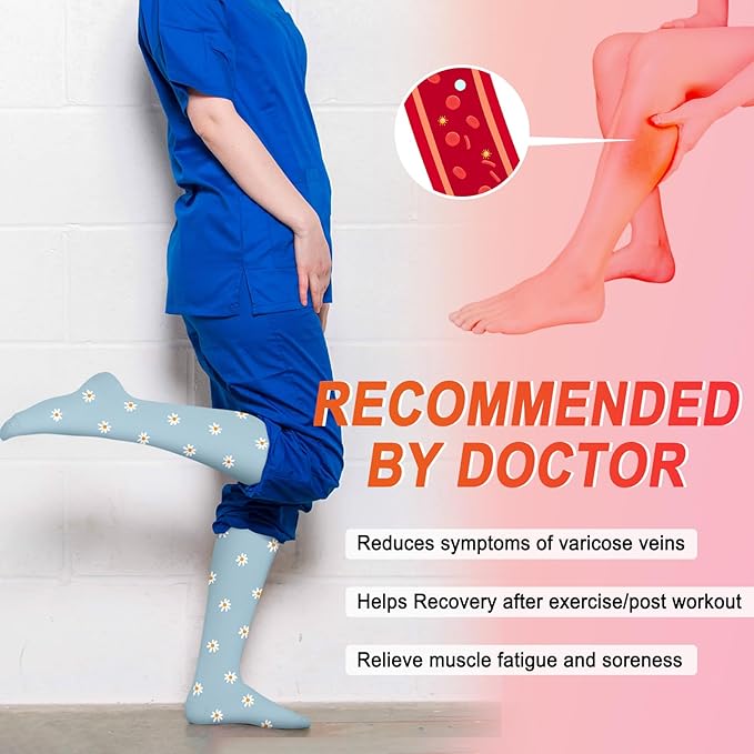 Iseasoo 4 Pairs Compression Socks for Women Circulation-Best Support for Nurses,Running,Athletic,Travel
