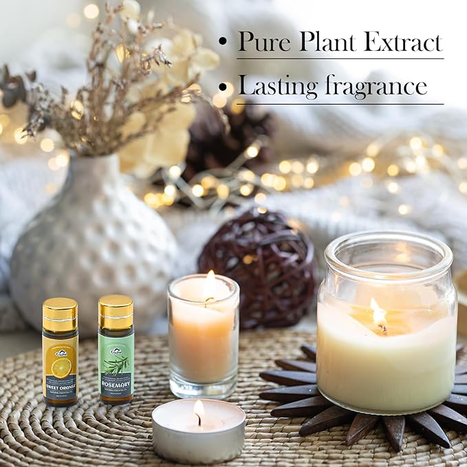 Essential Oil Set, 32 Pcs Fragrance Aromatherapy Oils for Skin, Diffusers, Home Care, Humidifier Laundry, Candle Making - Tea Tree, Sandalwood, Lavender, Vanilla, Eucalyptus and More(5mL)