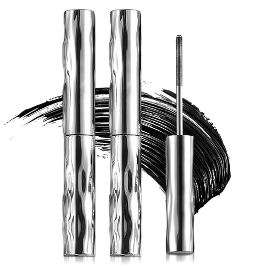 Ultimate Mascara Set for Lengthening and Curling, 2026 New Iron Wand Mascara, Waterproof Black Washable Brushless Metal Wand Mascara, Long-Lasting 3D Curling Eyelash, No Flaking (2 Pcs)