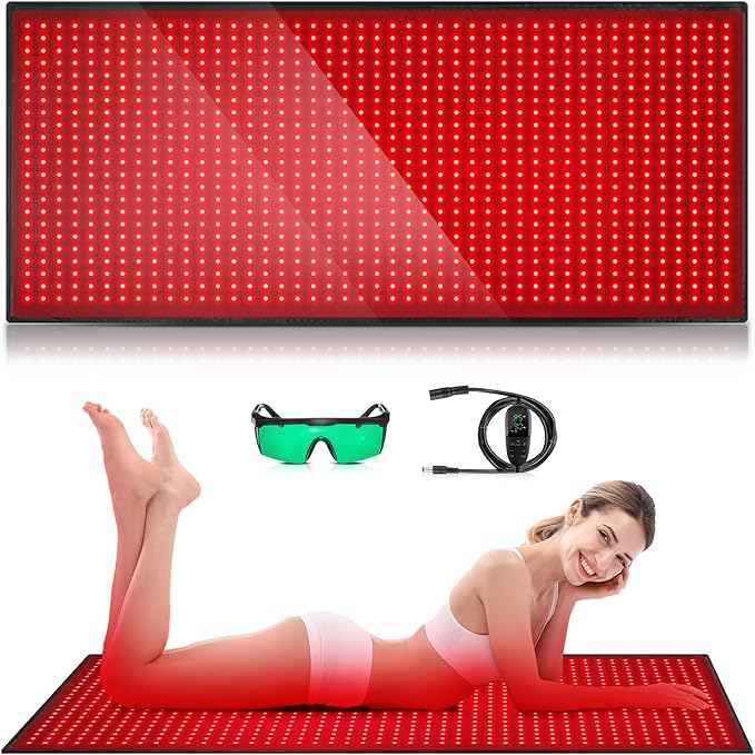 Red Light Therapy Mat for Body, 71"x 31" Red Light Therapy Blanket Red Near Infrared 660nm 850nm Full Body Pad, 1280 LEDs Infrared Light Therapy for Body for Pain Relief, Improved Sleep