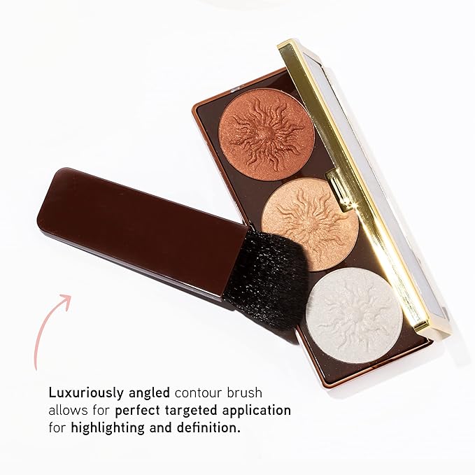 Physicians Formula Bronze Booster Highlight & Contour Palette with Brush, Blendable & Buildable Finish - Matte Sculpting