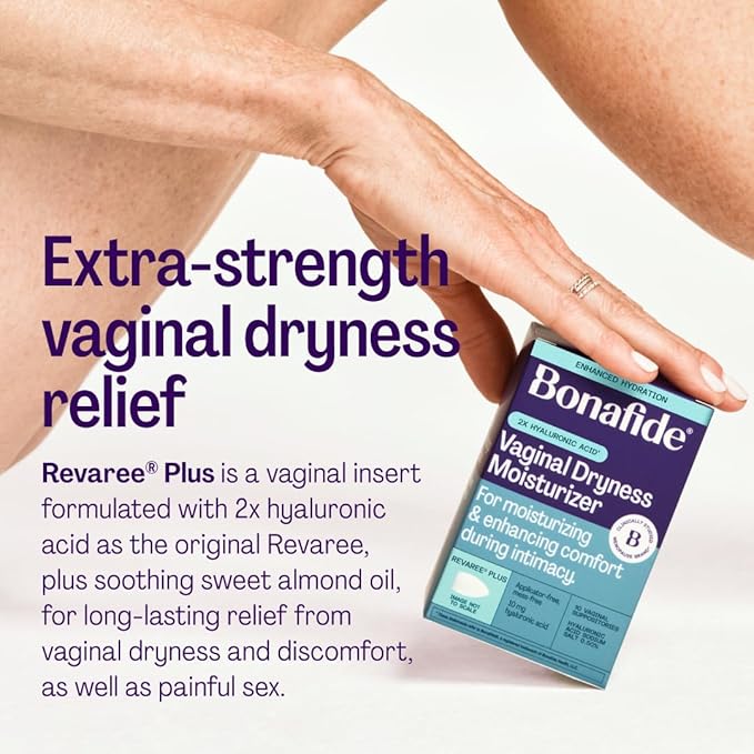 Revaree Plus by Bonafide. Vaginal Moisturizer with 10mg Hyaluronic Acid & Soothing Sweet Almond Oil. — 1-Month Supply (10 Inserts)
