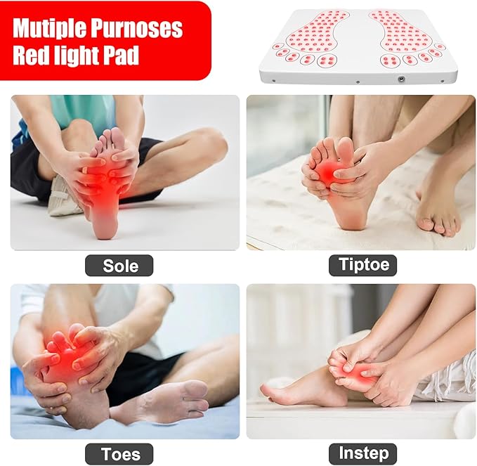 850nm Infrared Foot Therapy Device - Red Light Panel for Feet and Toes with Adjustable Heat & Timer, Home & Office Comfort Care