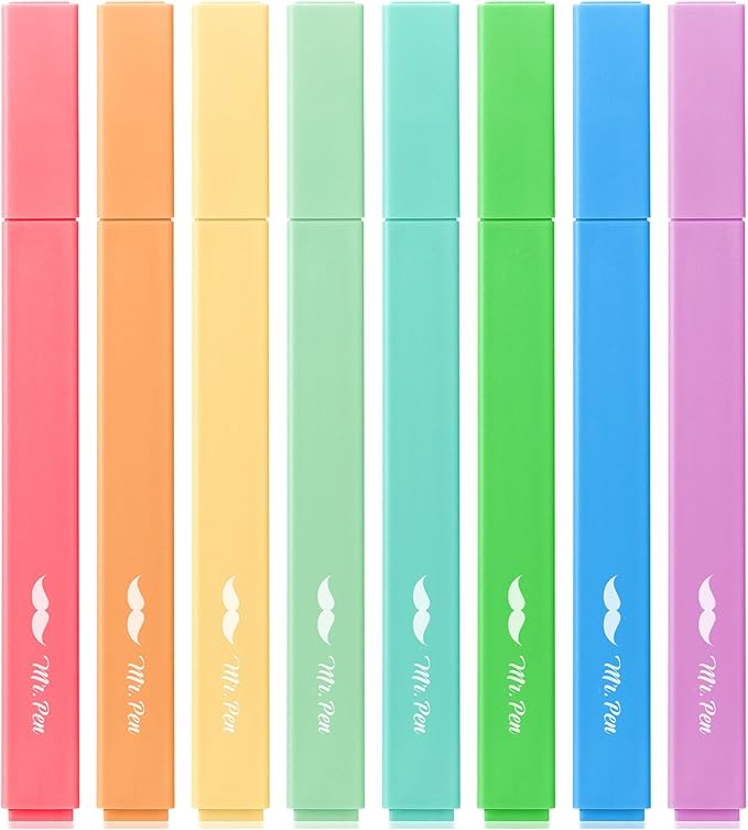 Mr. Pen- Aesthetic Highlighters, 8 Pack, Chisel Tip, Summer Colors, Cute Highlighters Assorted Colors