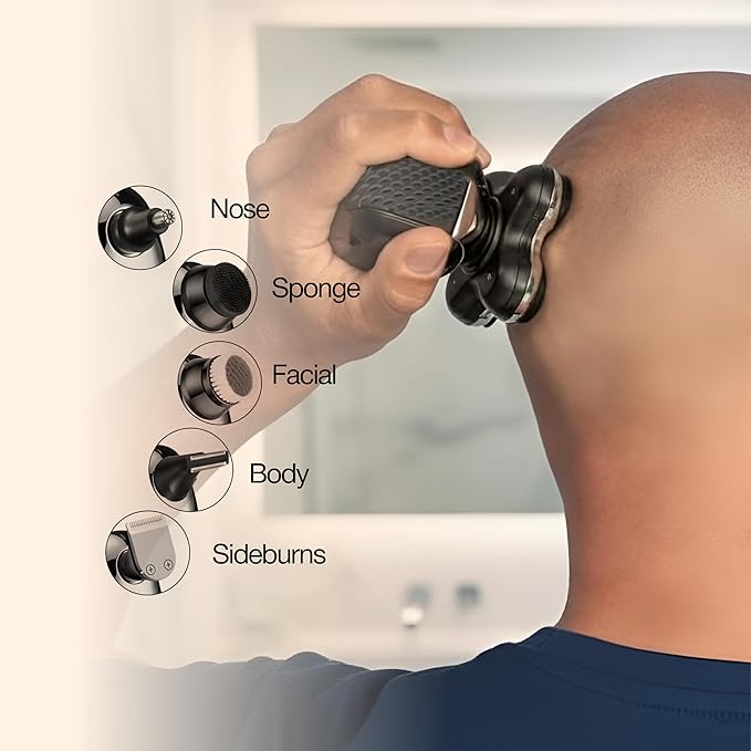 OTY Kit Get It All Head Shaver and Body Trimmer for Men, Bald Groomer and Intimate Trimmer, Waterproof Cordless 8-in-1 Complete Grooming Kit
