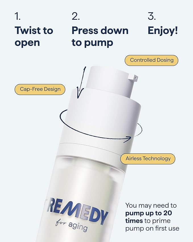 Remedy Healthy Aging Advanced Serum - Remedy for Healthy Aging - Retinaldehyde, Glycolic Acid, Argireline, Ferulic Acid,Matrixyl 3000 - Anti-Aging - For Fine Lines,Wrinkles - By Dermatologist Dr. Shah