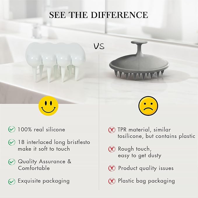 Luxury Shampoo Brush, Scalp Massager and Exfoliator Features Soft Bristles to Aid in Dandruff Relief, Increase Circulation, Stimulate Hair Growth for Healthy Looking Hair