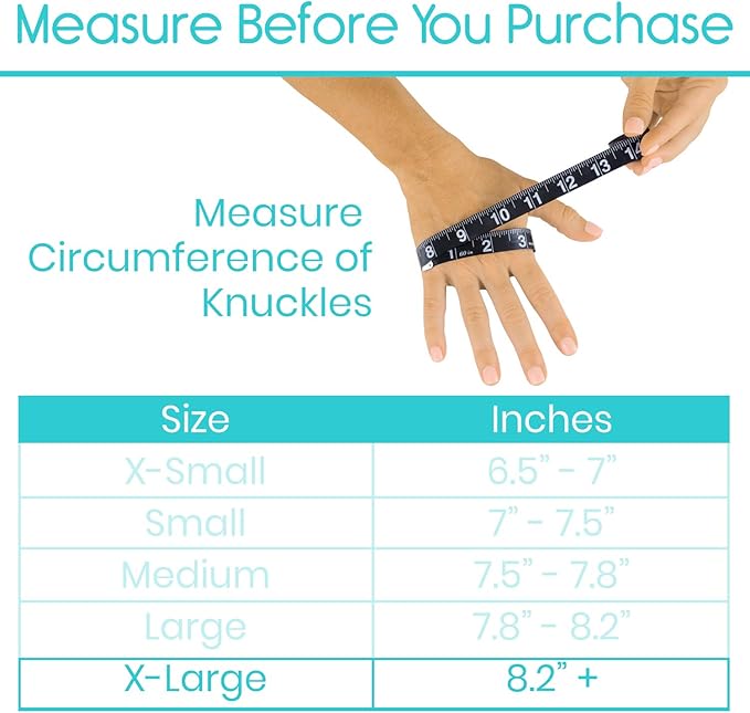 Vive Compression Arthritis Gloves - Comfortable Fit for Men and Women - Open Finger for Rheumatoid, Osteoarthritis, Carpal Tunnel and Computer Typing Pain Relief - Hand and Wrist (X-Large)