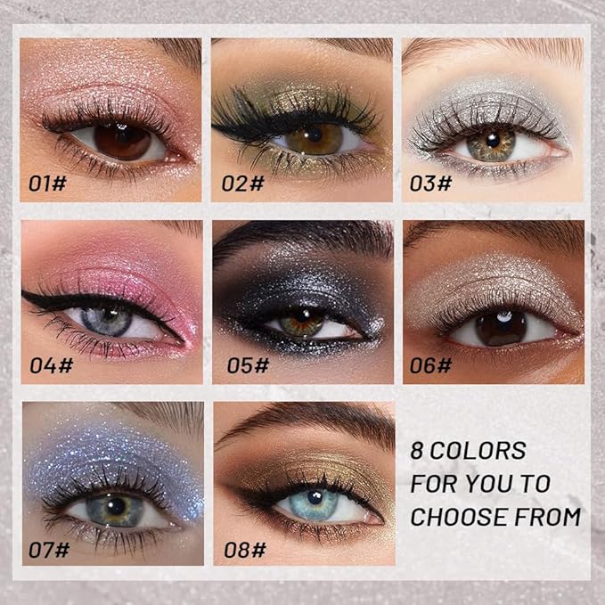 Sparkly Eyeshadow Palette for Women, Single Monochrome Eye Shadow Makeup, Shiny Pressed Cream Powder, Blendable Natural sombras para ojos, Holographic,Vegan,Travel (05-Glitter-Ink Black)