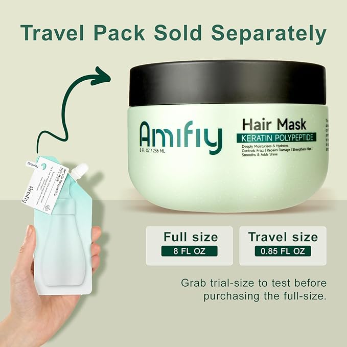 Keratin Hair Mask, Multi-care Deep Conditioning Hair Mask for Dry Damaged Hair, Anti-Frizz, Intensive Hydrating & Repairing Deep Conditioner for Strong, Smooth and Silky Hair, 8 Fl Oz