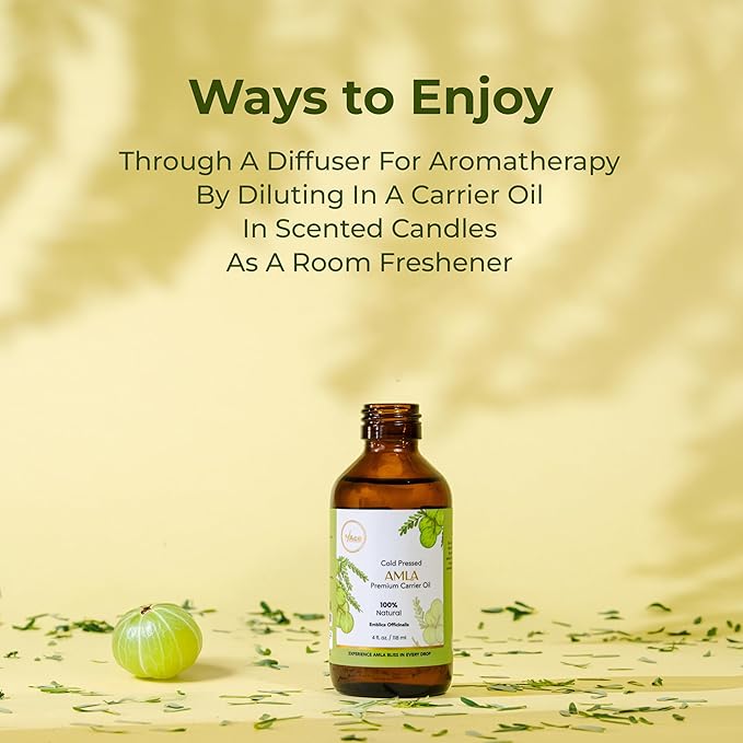 My Ace Amla Carrier Oil | 100% Pure Cold Pressed Unrefined Oil for Hair Growth, Scalp & Skin Care, Face Moisturizer, Body Massage & Aromatherapy – 4 fl oz