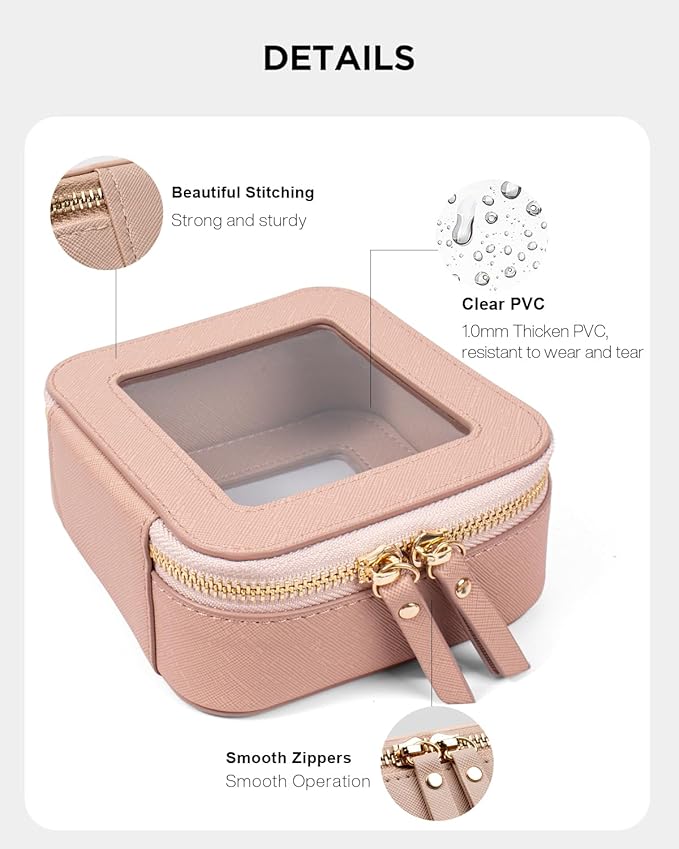 LETGO Clear Makeup Bags Set - TSA Approved Toiletry Bag with Handle Large Opening, Clear Toiletry Bags Case Pouch for Traveling Travel Car Orangizer Storage Essentials (Mini+Large Nude)