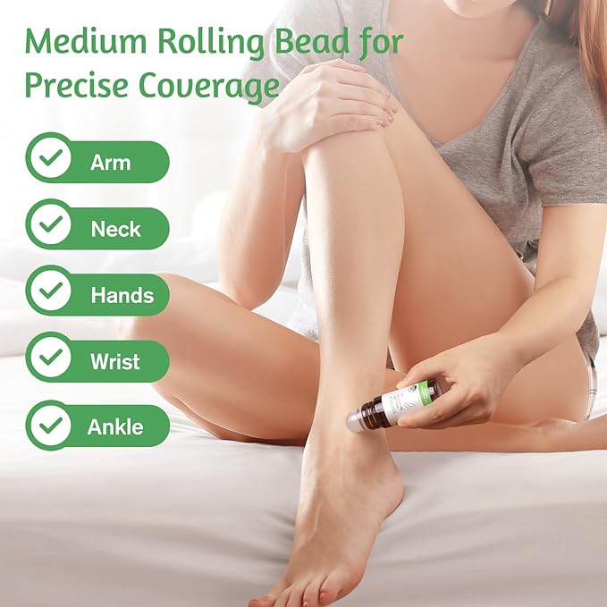 5 Pcs Castor Oil Roll on Set, Certified Organic Castor Oil Rolling for Skin Waist Back Leg Lip Eyebrow Hair, Cold Pressed Essential Oil in Glass Bottle