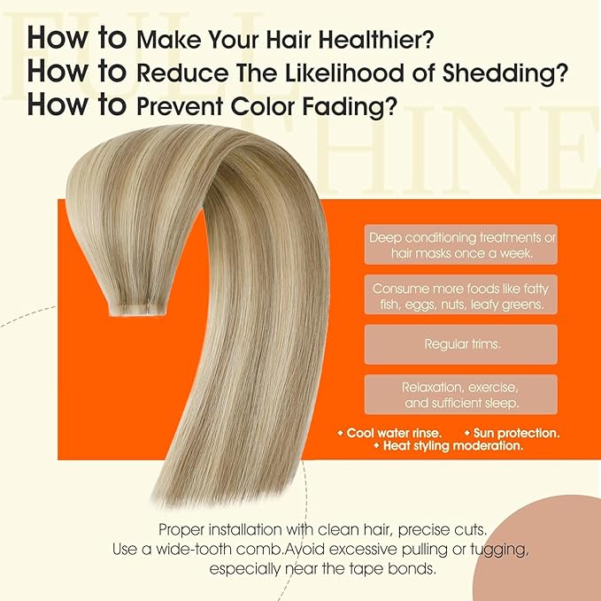 Full Shine Tape in Extensions Human Hair Color 16P22 Injected Human Hair Extensions Tape in 18Inch Long Straight Extension Seamless Skin Weft 50G 20Pcs for Women Travel Friendly Styling Lightweight