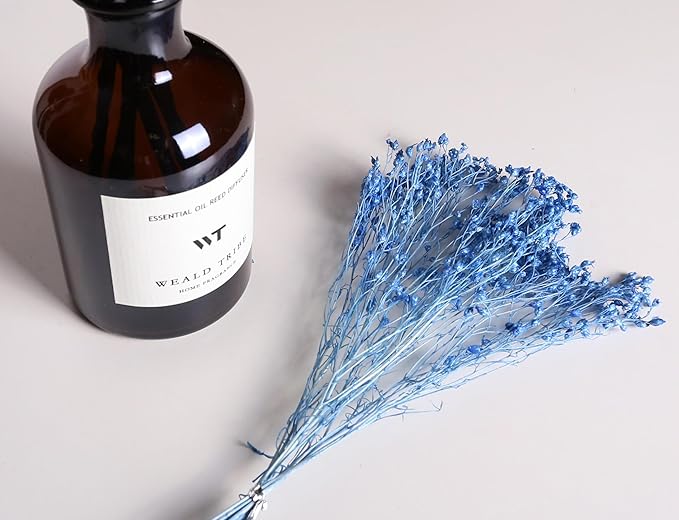 WEALD TRIBE Flower Reed Diffuser Set Cashmere Vanilla Scent for Bathroom Air Fresheners | 4.0 fl oz Essential Oils with Sticks Home Fragrance Defusers | House Bedroom Office Shelf Decor & Gift