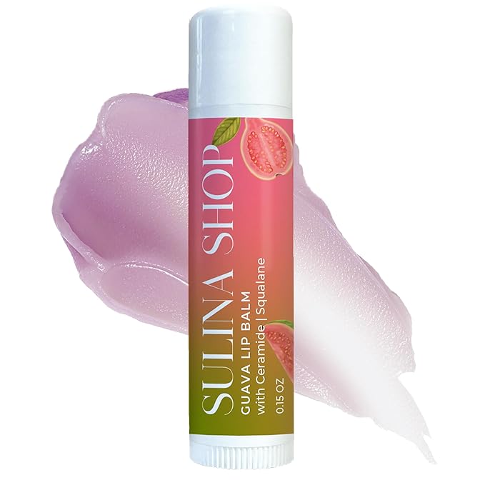 Guava Lip Balm Hydrating for Dry Lips - Natural Lip Moisturizer with Beeswax, Squalane & Castor Oil, Protects Lip Barrier, Lip Care for Chapped Lips, Lip Repair - 0.15 Fl oz