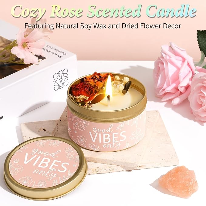 Spa Gifts for Women Bath Gift Set, Rose Relaxing Spa Gift Baskets Home Bath Set Self Care Kit Care Package Thank You Birthday Valentines Day Gifts for Her Women Mom Friends Sister Teen Girls Wife