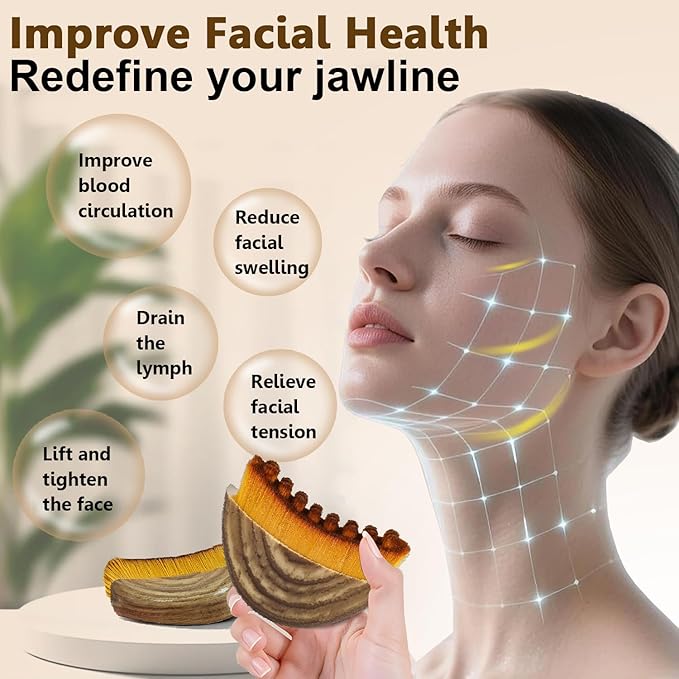 New Lymphatic Contour Face Brush,Dry Brush for Lymphatic Drainage,Soft Facial Brush for Sculpting，Anti-Puffiness, Detox & Lift, Improves Skin Glow,Cellulite for Neck, Jawline