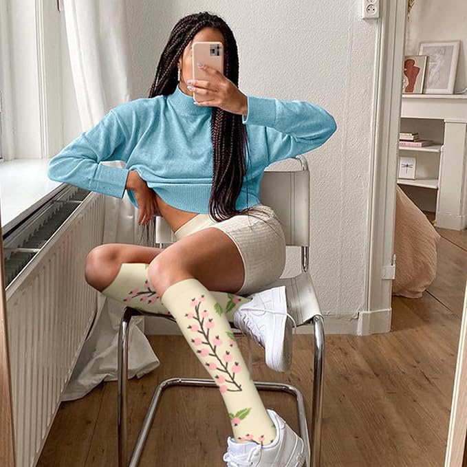 Iseasoo 4 Pairs Compression Socks for Women Circulation-Best Support for Nurses,Running,Athletic,Travel