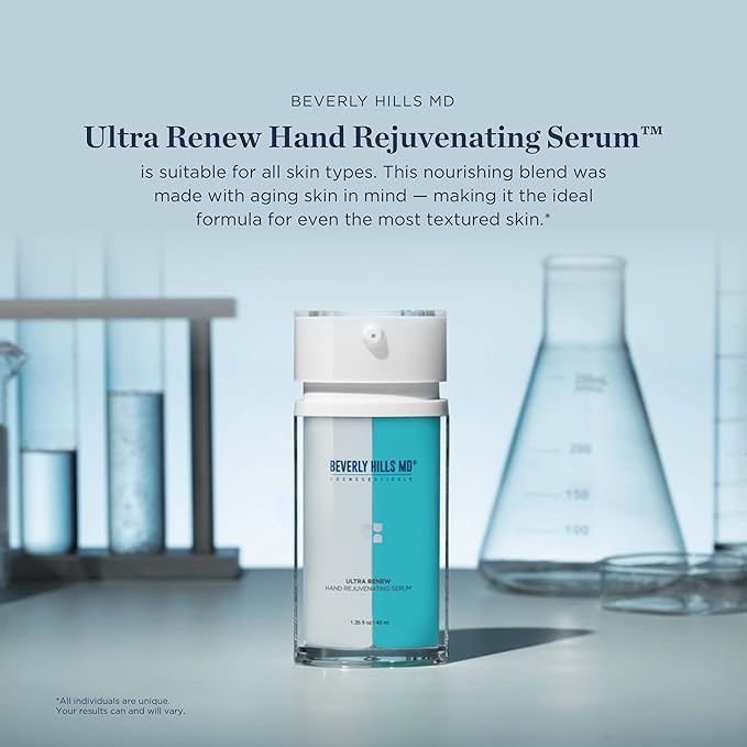 Beverly Hills MD Ultra Renew Hand Rejuvenating Serum - Enhance Appearance of Thinning, “Crinkled” Skin, Helps Plump, Hydrate, Correct Look of Hands w/Ceramides, Apple Fruit Extract