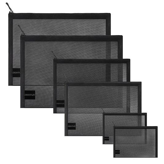 EASYFUN 6 Pieces Mesh Cosmetic Bag With Zipper Portable Travel Organizing Zipper Pouch Toiletries Makeup Pouches For Home Travel Accessories Diaper Bag