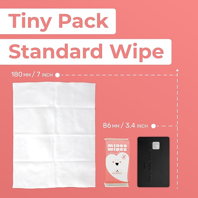 Impossibly Compact Travel Feminine Wipes - 99% Water and Aloe - pH Balanced, Period-Friendly & Ultra Soft - Travel Essentials for Women & Teens - Unscented - 8 Pack Total 48 Wipes