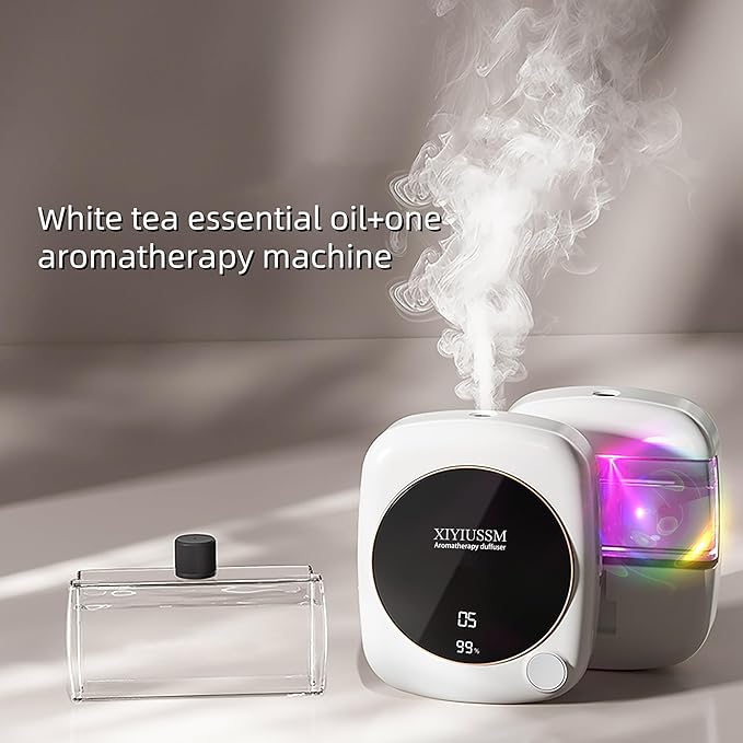 Waterless Essential Oil Diffuser for Home Office Travel Ultrasonic Aromatherapy Small Cordless Diffuser with 7 Mist Modes for Bedroom Bathroom Hotel Car Portable Air Freshener & Scent Machine