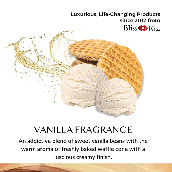 Bliss Kiss | 4 Vanilla Fragrance Nail Oil Cuticle Pens w/Vitamin E & Jojoba⏤Nail Strengthener Nail Growth Serum for Brittle Peeling Breaking Thin Nails