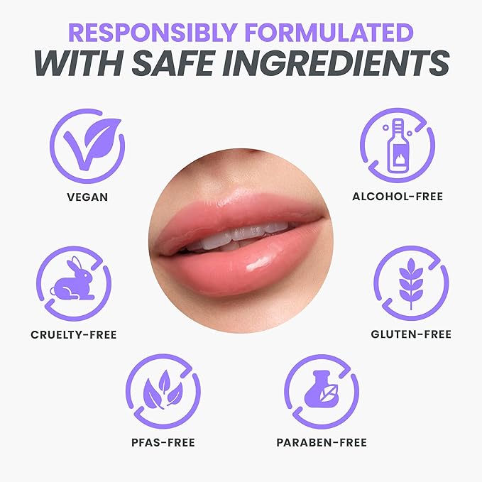 Wonderskin Lip Oil Rehab Serum - Tinted Lip Oil, Hydrating, Moisturizing, and Non-Sticky Coral Pink Tint Serum for Dry Lips (Lover)