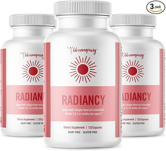BB Company Radiancy | Vaginal Probiotics for Vaginal Dryness, pH Balance | Fights Itch, Odor | Anti-Aging | Hyaluronic Acid, Probiotics, Vitamin C, Multi Collagen | 3 Pack