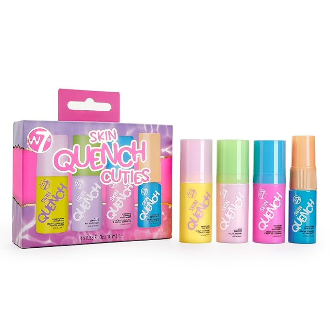 W7 Skin Quench Cuties Skincare Mini Set - Travel Size Hydrating Skincare Minis - Moisturizing Skincare