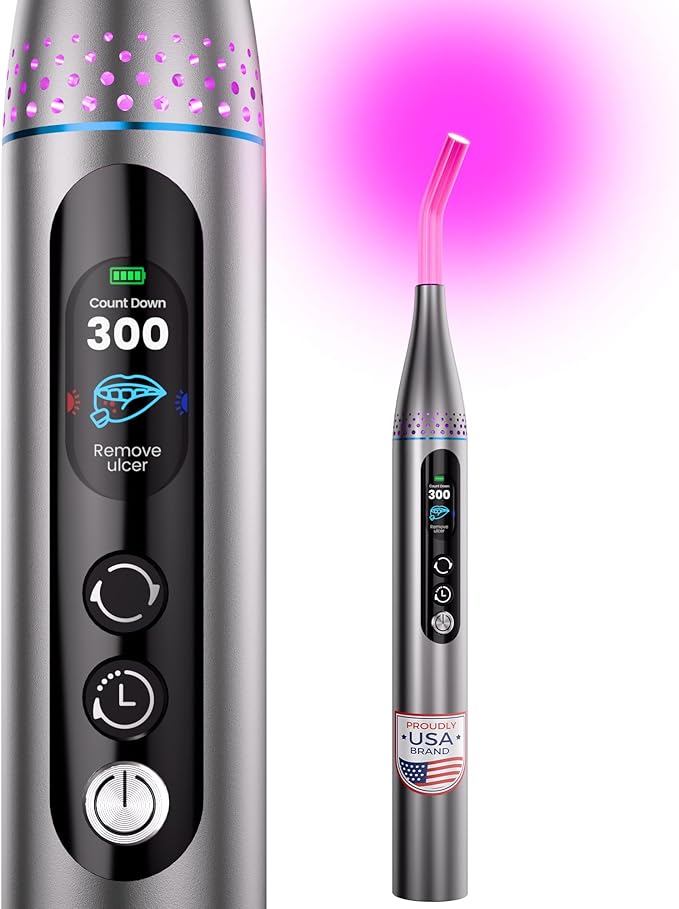 Red Light Therapy for Face, Cold Sore Device Red Light Therapy Wand, FSA-HSA Rechargeable Elite Grade Infrared Light Therapy, Red Light Therapy Cold Sore Device, Ideal for Lips, Skin, Face.