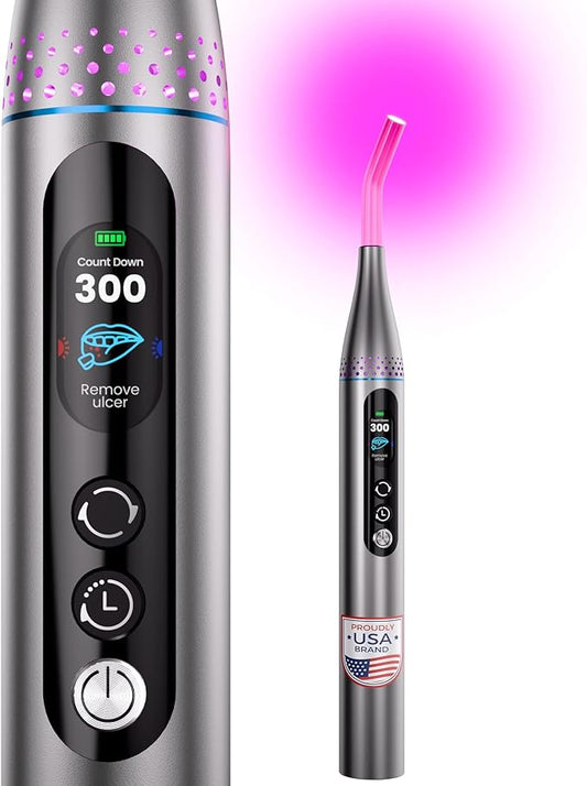 Red Light Therapy for Face, Cold Sore Device Red Light Therapy Wand, FSA-HSA Rechargeable Elite Grade Infrared Light Therapy, Red Light Therapy Cold Sore Device, Ideal for Lips, Skin, Face.