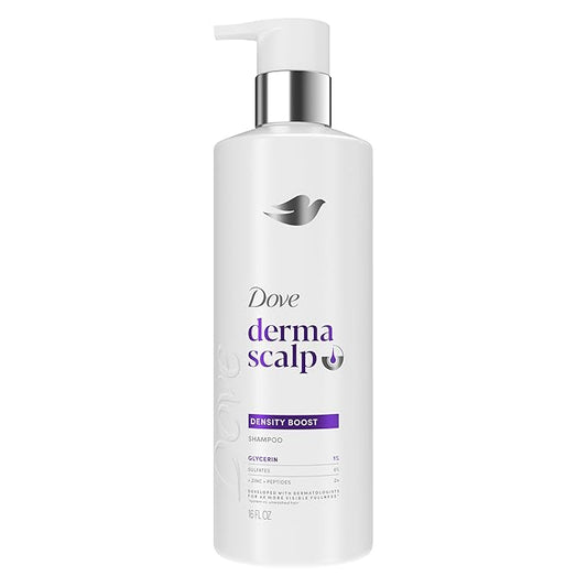 Dove Derma Scalp Density Boost Shampoo 1 ct With Glycerin, Sulfates And Zinc + Peptides For Hair Loss And Breakage 16 oz