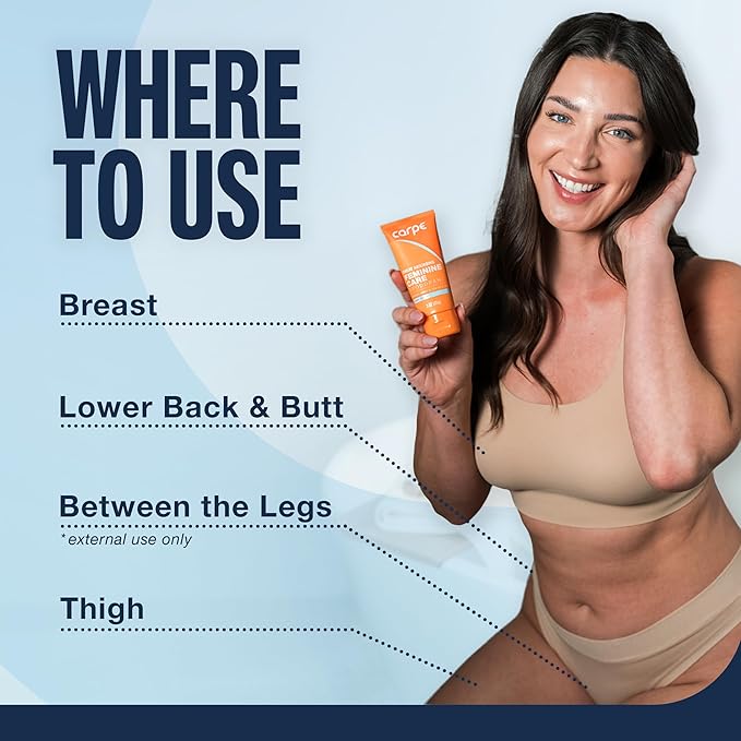 NEW Carpe Feminine Care Intimate Deodorant for Women, pH Balanced and Sweat Absorbing Whole Body Deodorant, Gynecologist Tested, Safe for Private Parts, Tropical Paradise Scent