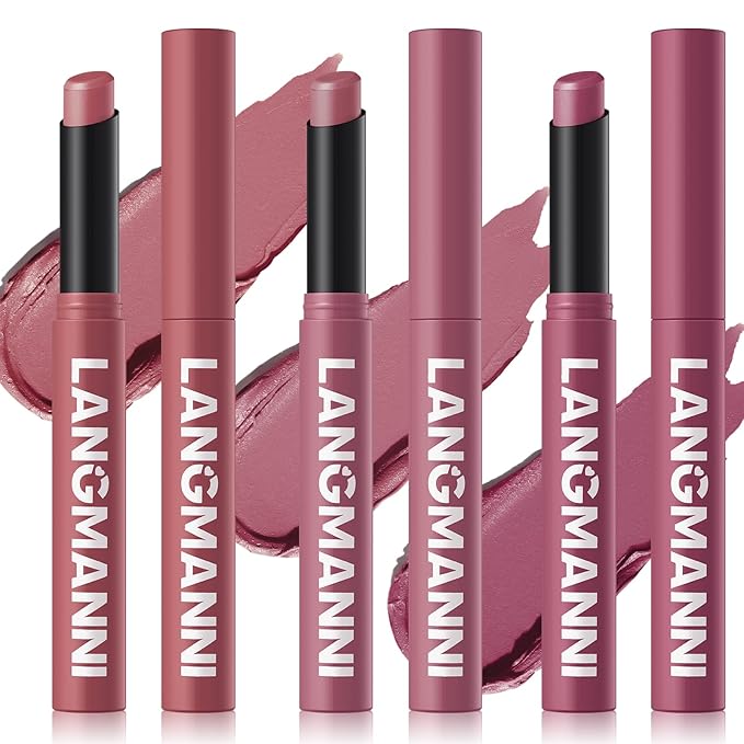 Jolilab 3Pcs Velvet Matte Lipstick Nude Matte Soft Dark Color Stick High Pigmented Long-Lasting Waterproof Lip Stick Lip Balm Beauty Cosmetics Gift for Women（07#+08#+09#