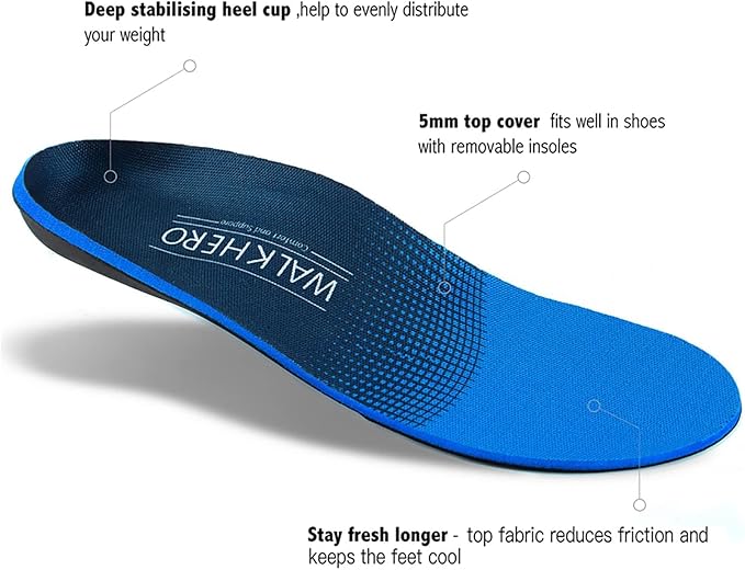 Arch Support Inserts for Men Women - Plantar Fasciitis High Arch Support Insoles, Orthotics Shoe Inserts for Flat Feet, Foot Pain Relief Shock Absorption and Cushioning (Mens 15-15 1/2)