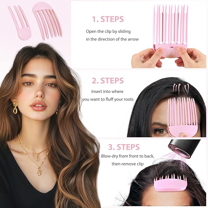 Volumizing Hair Clips for Women 2PCS, Hair Volume Clip Styling Tools Volumizing Comb for Fluffy Bangs Clips for Root Lift, Root Booster Clips