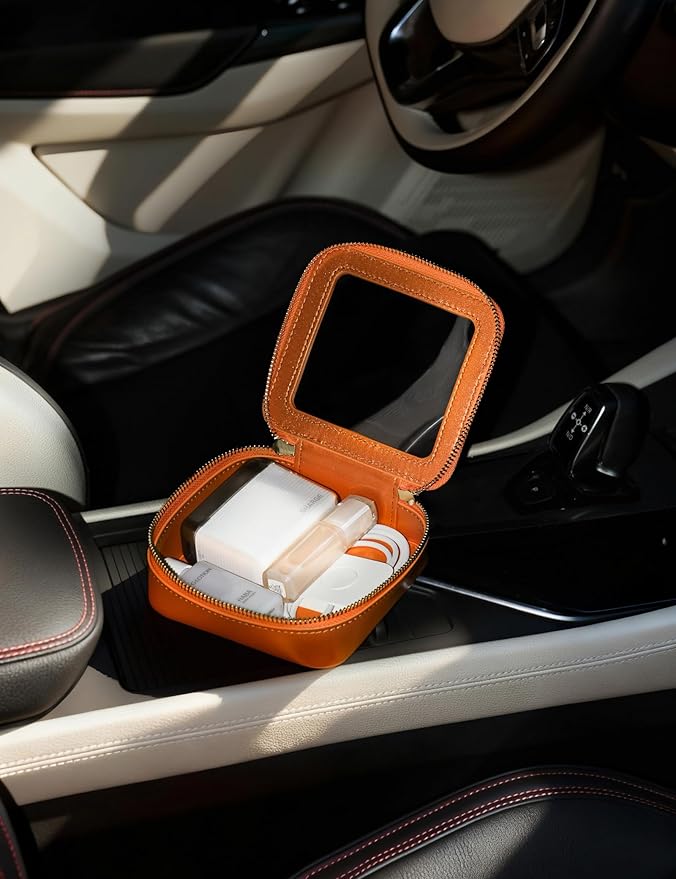 Popvibe Clear Makeup Bag Travel Cosmetic Case Transparent Toiletry Bag with Zipper, Portable Make Up Organizer Traveling Compact Car Bag for Essentials