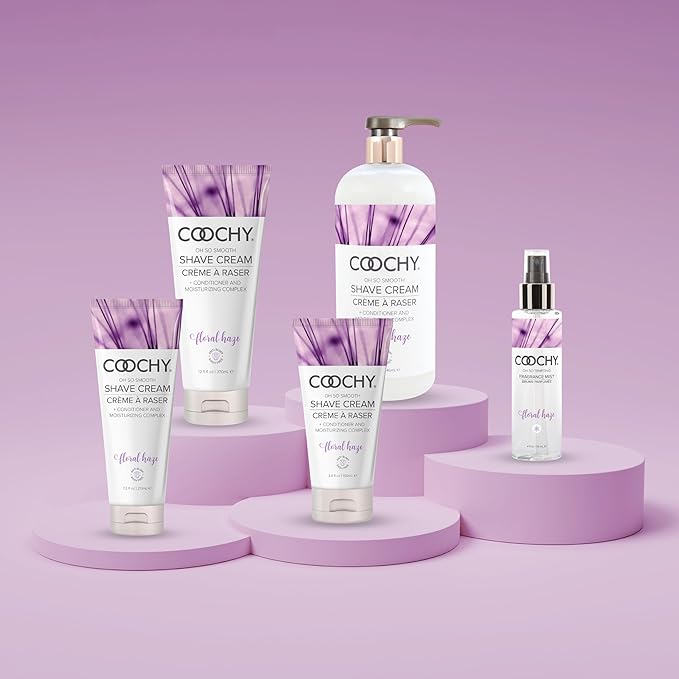 Coochy Shave Cream - Moisturizing Shave Lotion - Gentle Intimate Shaving Cream - For Bikini Area, Underarms, Legs & More - Rash-Free, Hydrating Formula - Floral Haze, 32 oz