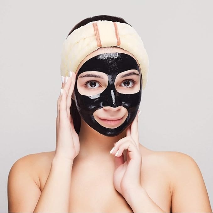 3 Pack Women's Spa Microfiber Skincare Headbands for Face Washing, Makeup Removal and More (Pink, White, Black)